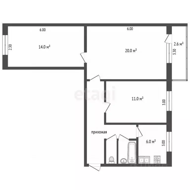 3-к кв. Крым, Феодосия ул. Гарнаева, 67 (60.3 м) - Фото 2