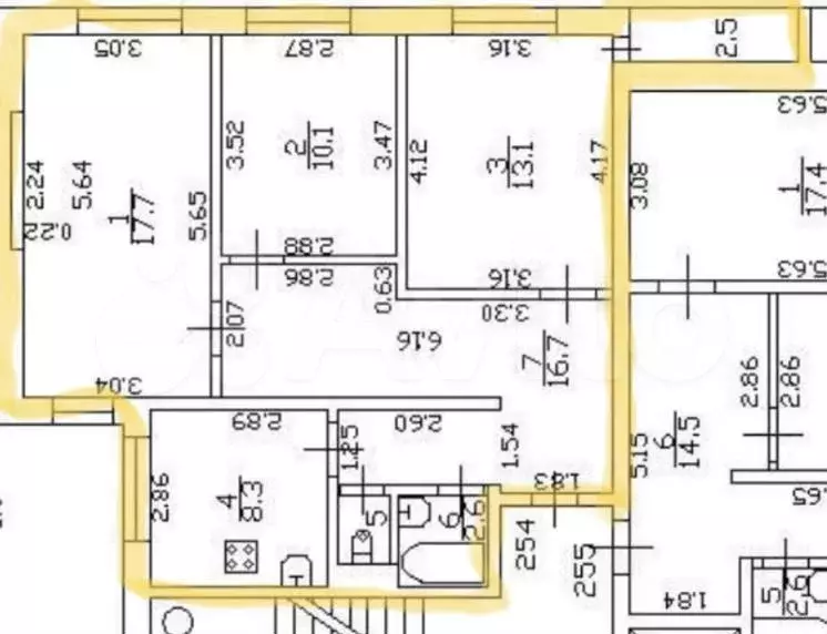 3-к. квартира, 70 м, 4/9 эт. - Фото 0