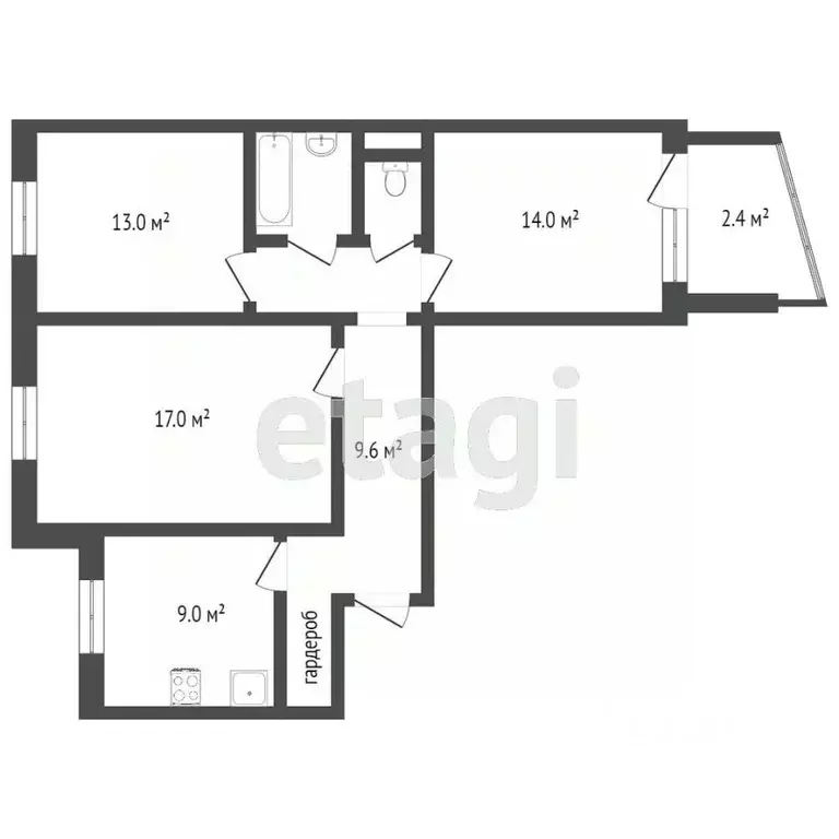 3-к кв. Омская область, Омск ул. Лукашевича, 25А (63.4 м) - Фото 0