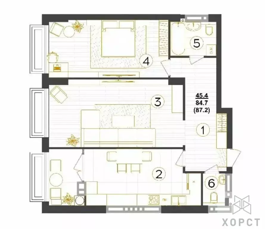 2-комнатная квартира: Ставрополь, Ленинский район, микрорайон № 2, ... - Фото 1