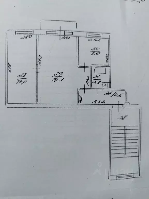 2-к кв. самарская область, новокуйбышевск ул. гагарина, 22 (46.4 м) - Фото 1