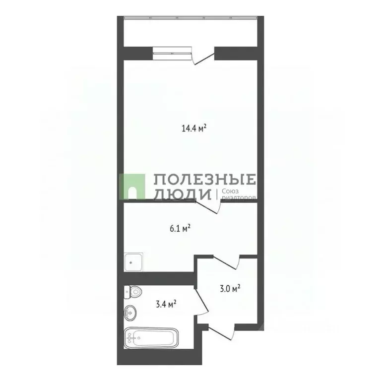 Студия Красноярский край, Красноярск ул. Карамзина, 8 (27.0 м) - Фото 2