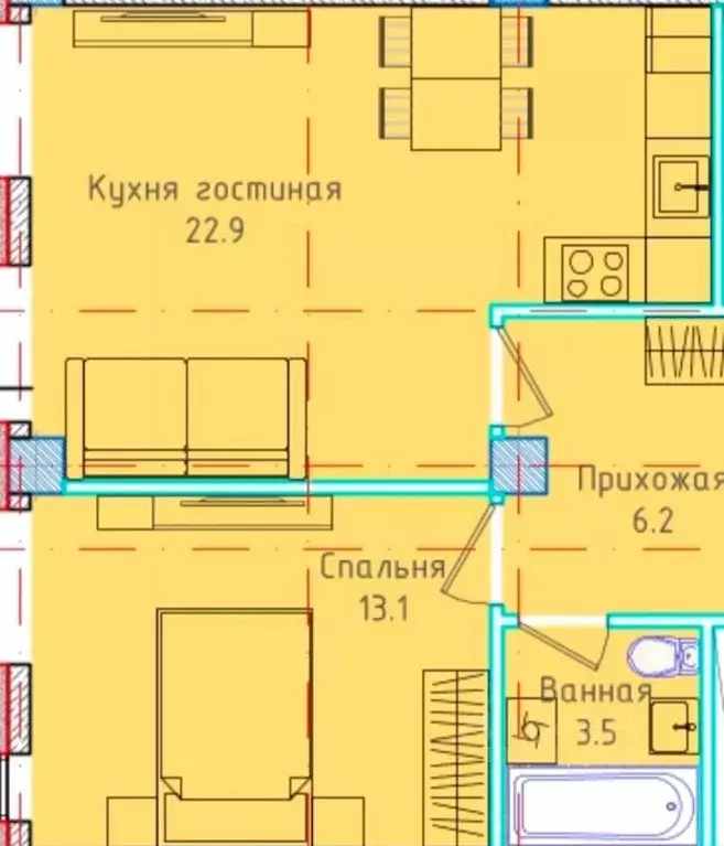 2-к кв. Чеченская республика, Грозный бул. М.А. Эсамбаева, 2 (45.7 м) - Фото 0