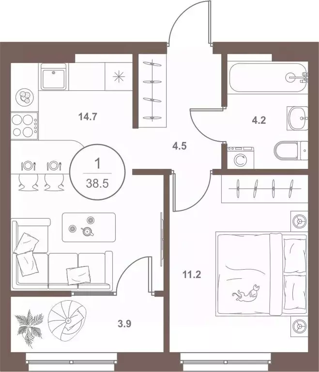 1-к кв. Пензенская область, Пенза Арбеково жилрайон, Дальнее Арбеково ... - Фото 2