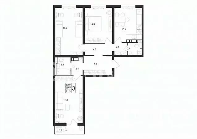 3-к кв. Воронежская область, Воронеж ул. Загоровского, 5/3 (91.5 м) - Фото 0