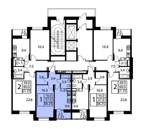 2-к кв. Московская область, Домодедово Авиационный мкр, ул. ... - Фото 2