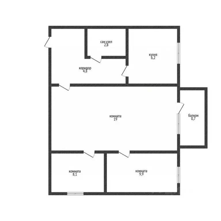 3-к кв. Белгородская область, Шебекино Садовый пер., 1 (50.8 м) - Фото 2