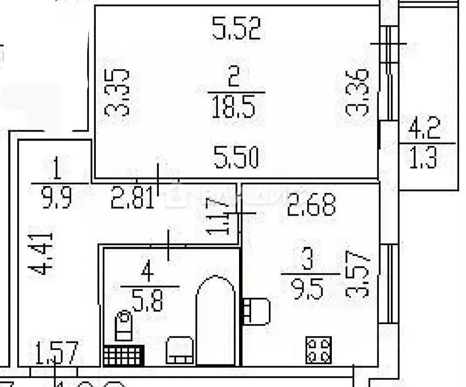 1-к кв. Санкт-Петербург Тихорецкий просп., 25К2 (43.7 м) - Фото 1