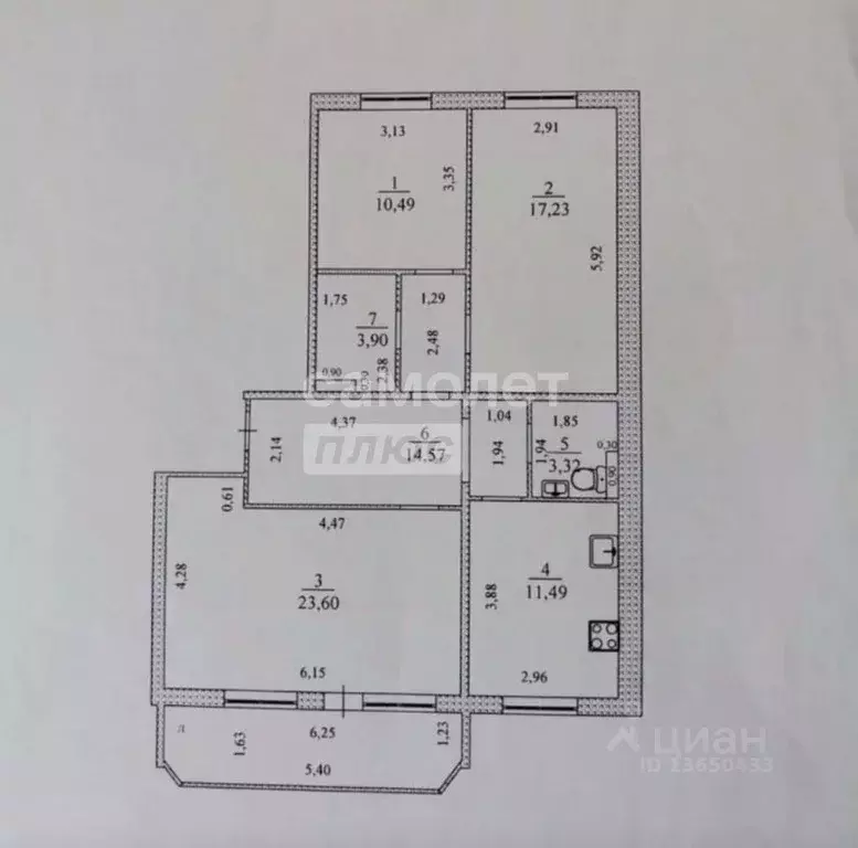 3-к кв. Ульяновская область, Ульяновск Водопроводная ул., 7 (84.6 м) - Фото 1
