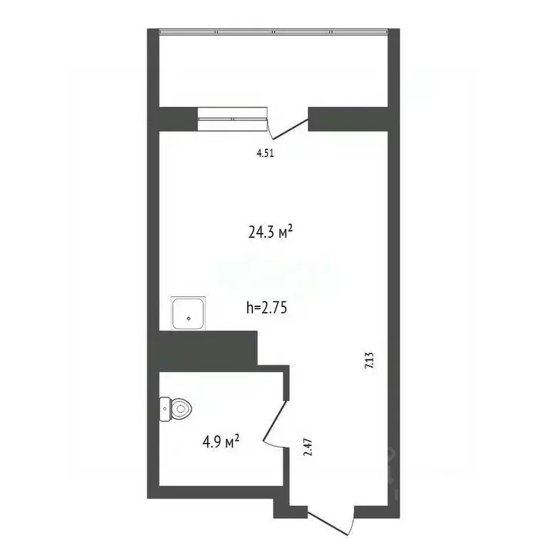 Студия Красноярский край, Красноярск Северный мкр, пер. Светлогорский, ... - Фото 2