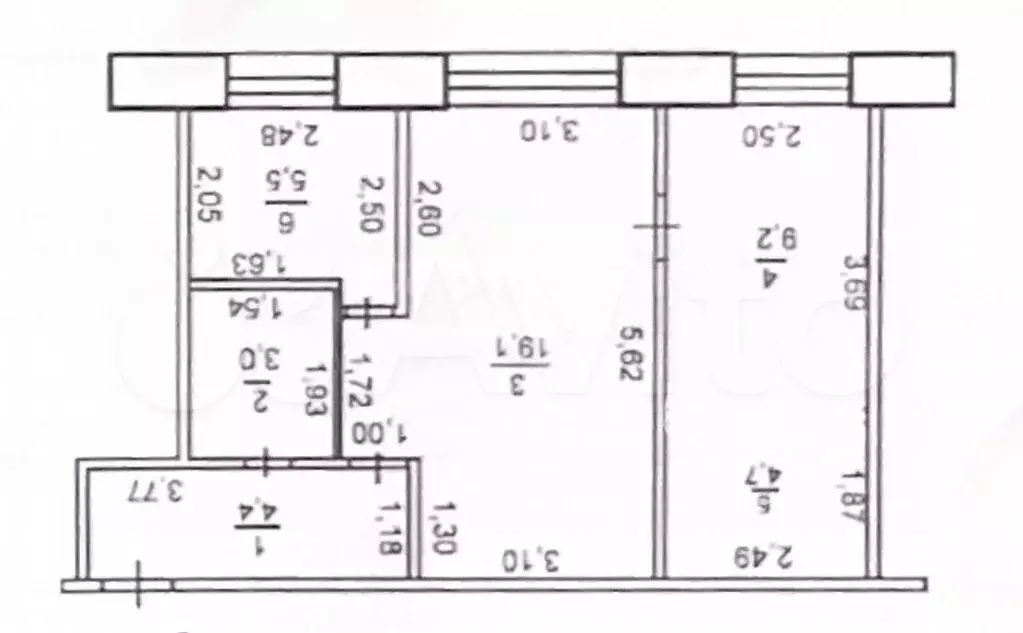 2-к. квартира, 45,9 м, 1/5 эт. - Фото 0