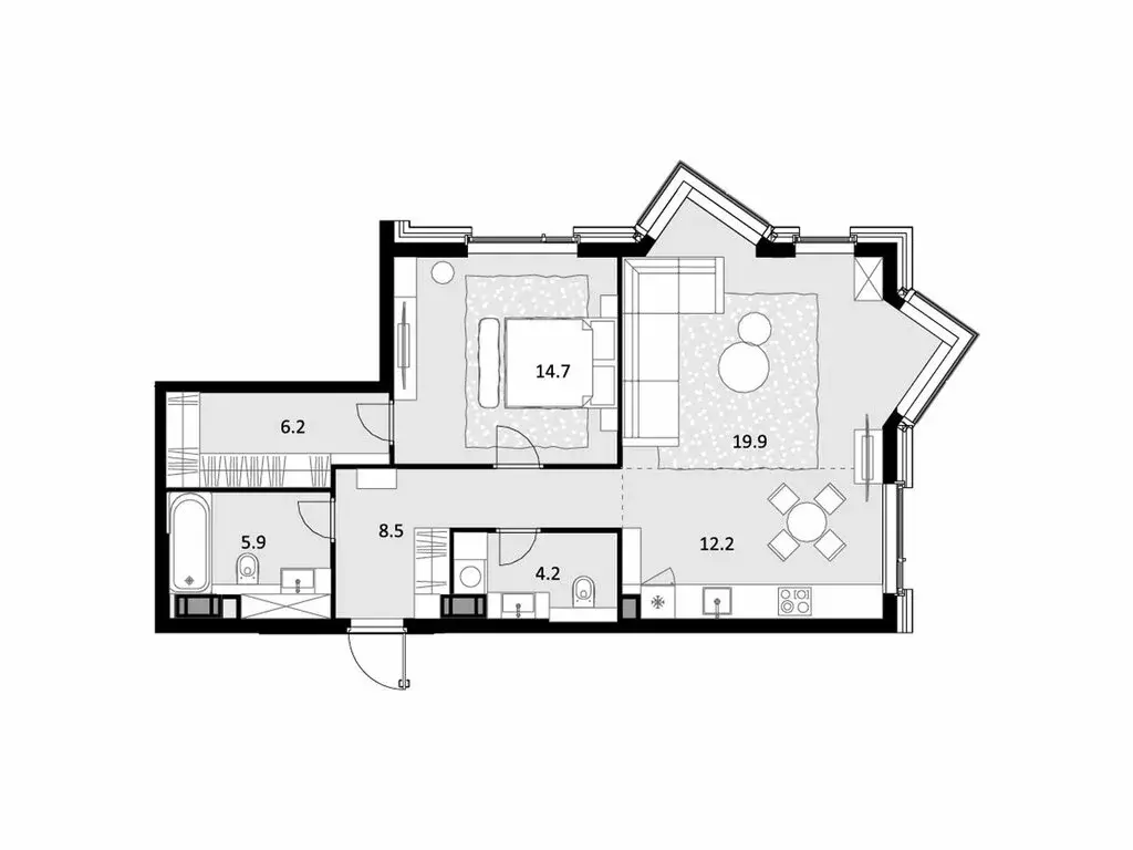 2-комнатная квартира: Москва, улица Генерала Глаголева, 14Ак1 (71.4 м) - Фото 1