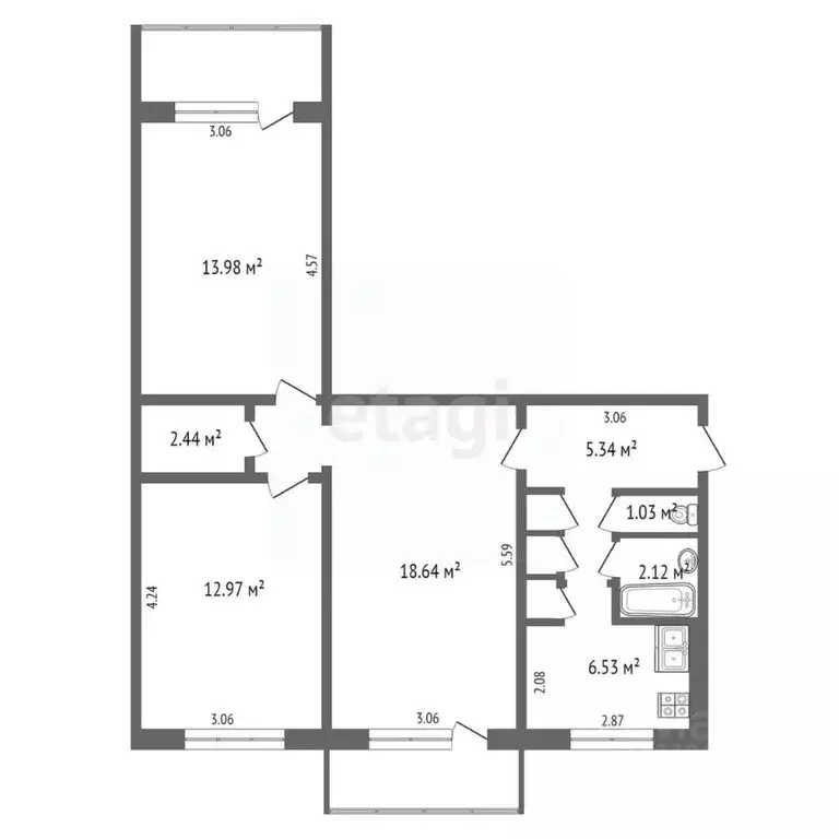 3-к кв. Мордовия, Саранск Севастопольская ул., 78 (64.1 м) - Фото 1