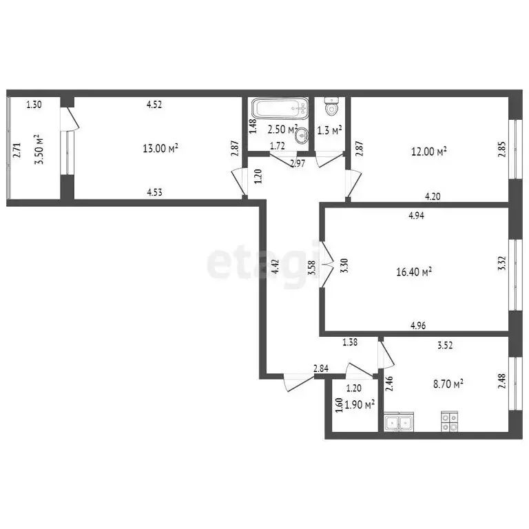 3-комнатная квартира: Стерлитамак, микрорайон Солнечный, улица Караная ... - Фото 1