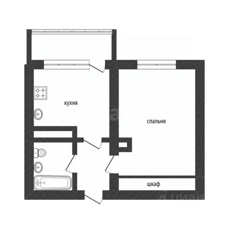 1-к кв. Смоленская область, Смоленск ул. Маршала Еременко, 60В (33.5 ... - Фото 1