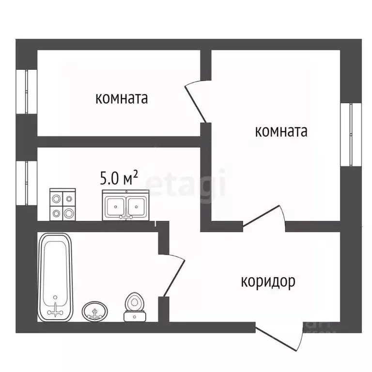 2-к кв. Костромская область, Кострома Строительный проезд, 13 (41.0 м) - Фото 2