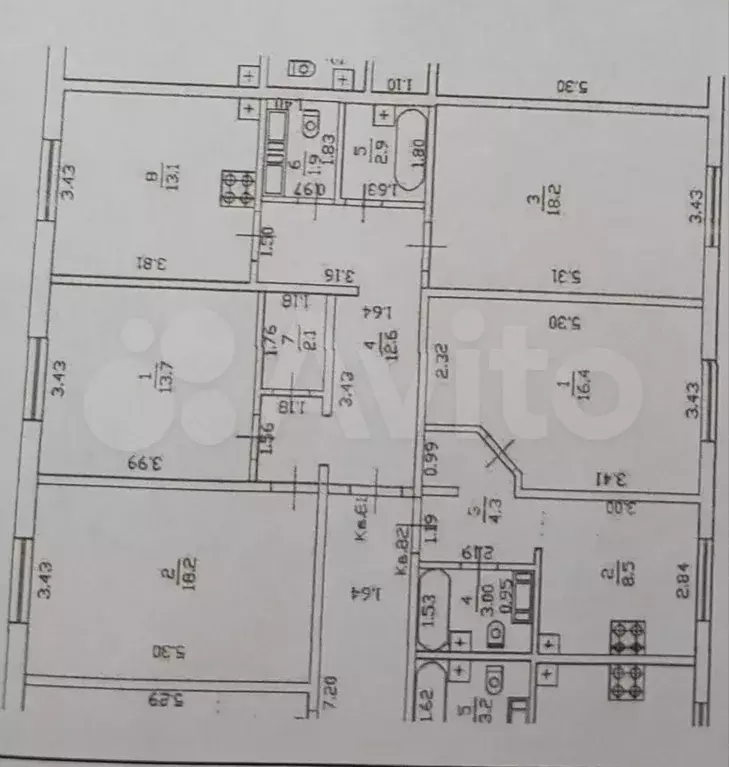 Доля в 3-к. квартире, 82,7 м, 1/10 эт. - Фото 0