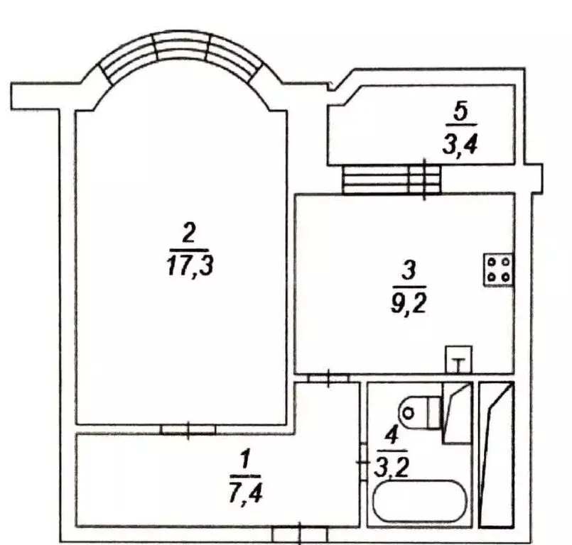 1-комнатная квартира: Одинцово, улица Чистяковой, 84 (37 м) - Фото 0