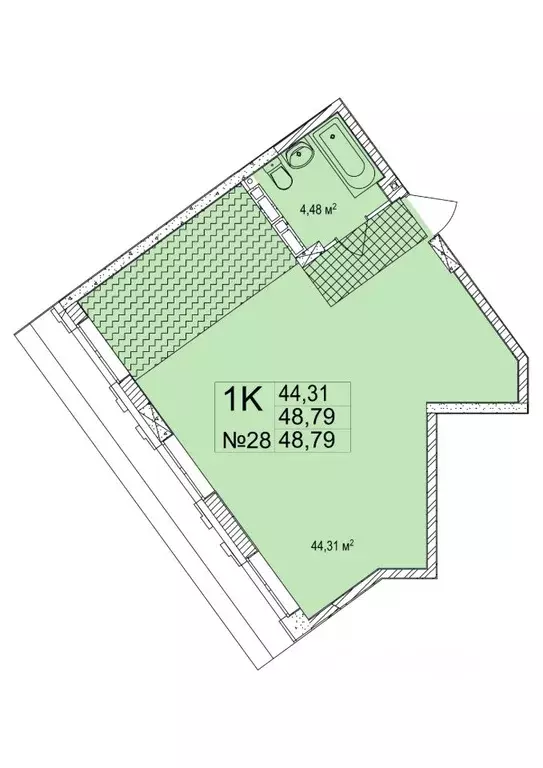 1-к кв. Нижегородская область, Нижний Новгород Малая Ямская ул. (48.79 ... - Фото 0