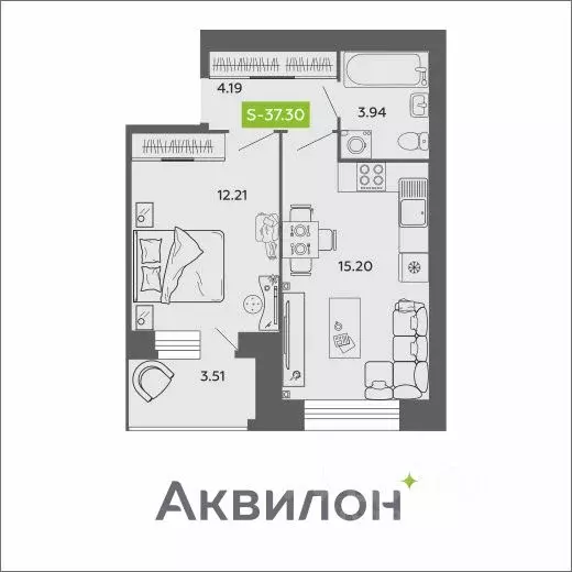 1-к кв. Архангельская область, Архангельск Аквилон Роса жилой комплекс ... - Фото 0