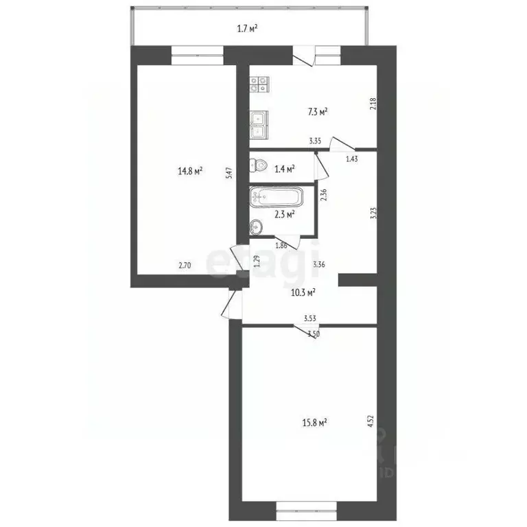 2-к кв. Крым, Феодосия муниципальный округ, Приморский пгт ул. ... - Фото 2