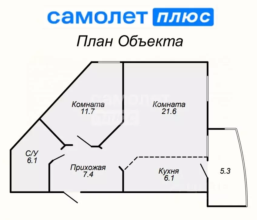 1-к кв. Свердловская область, Екатеринбург ул. Чкалова, 239 (52.9 м) - Фото 2