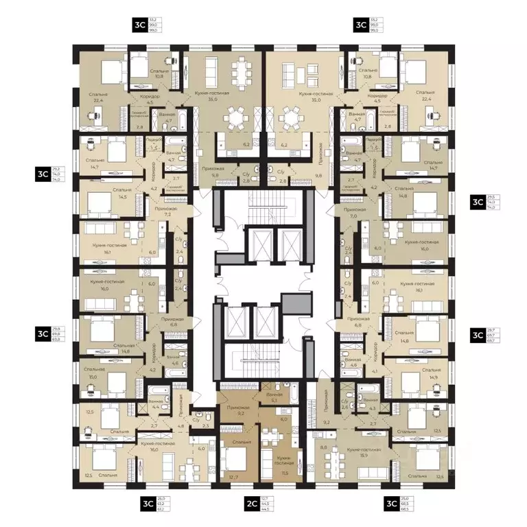 2-к кв. Башкортостан, Уфа ул. Ленина, 192 (69.8 м) - Фото 2
