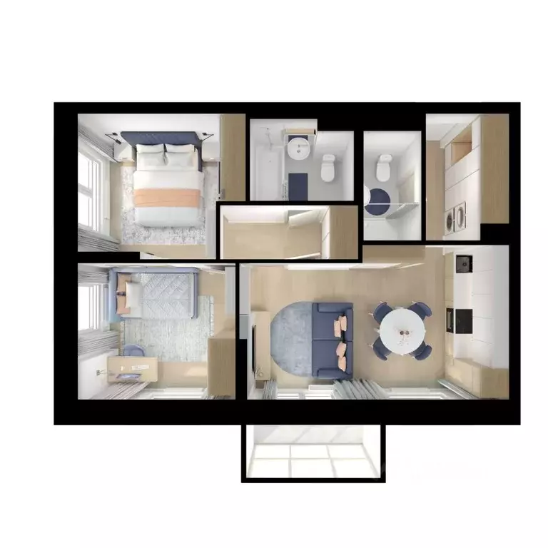 2-к кв. Ленинградская область, Всеволожский район, д. Новое Девяткино ... - Фото 2