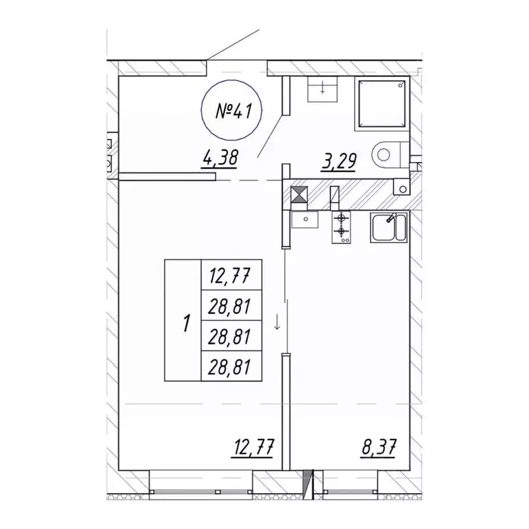 1-к кв. Калининградская область, Зеленоградск  (28.81 м) - Фото 1
