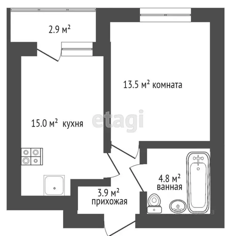 1-к кв. Санкт-Петербург проезд Дизельный, 11к3 (34.5 м) - Фото 1