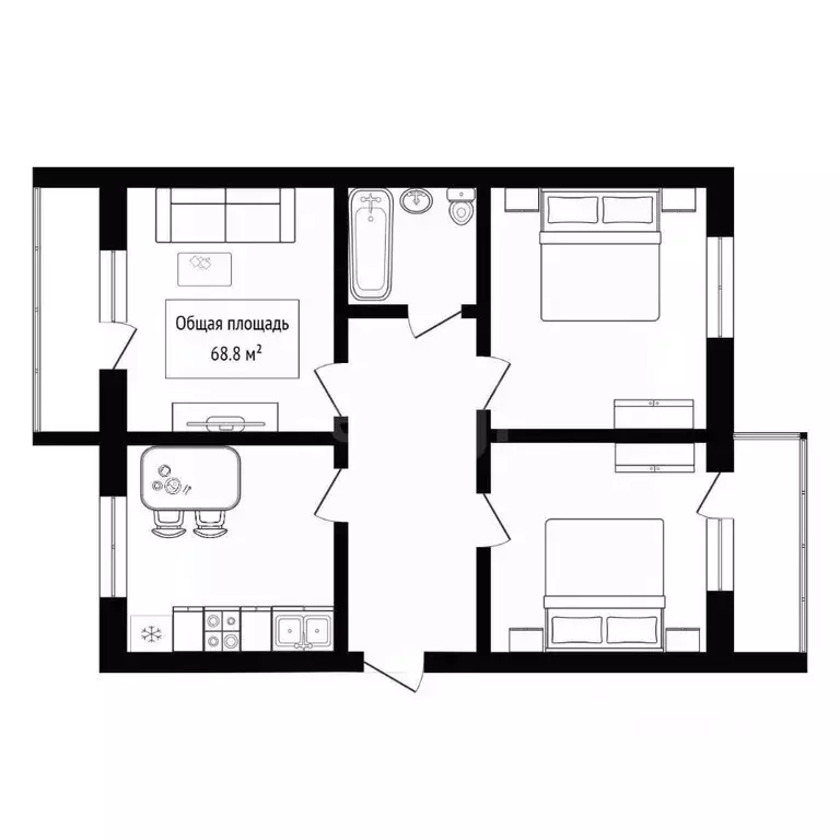 3-к кв. Алтай, Горно-Алтайск Алтайская ул. (68.8 м) - Фото 2