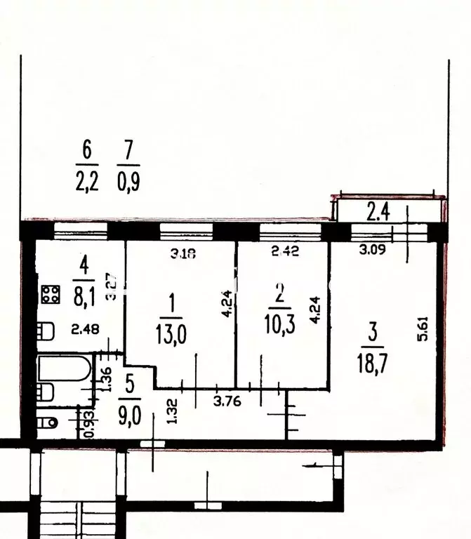 3-комнатная квартира: Санкт-Петербург, проспект Космонавтов, 32к2 ... - Фото 2