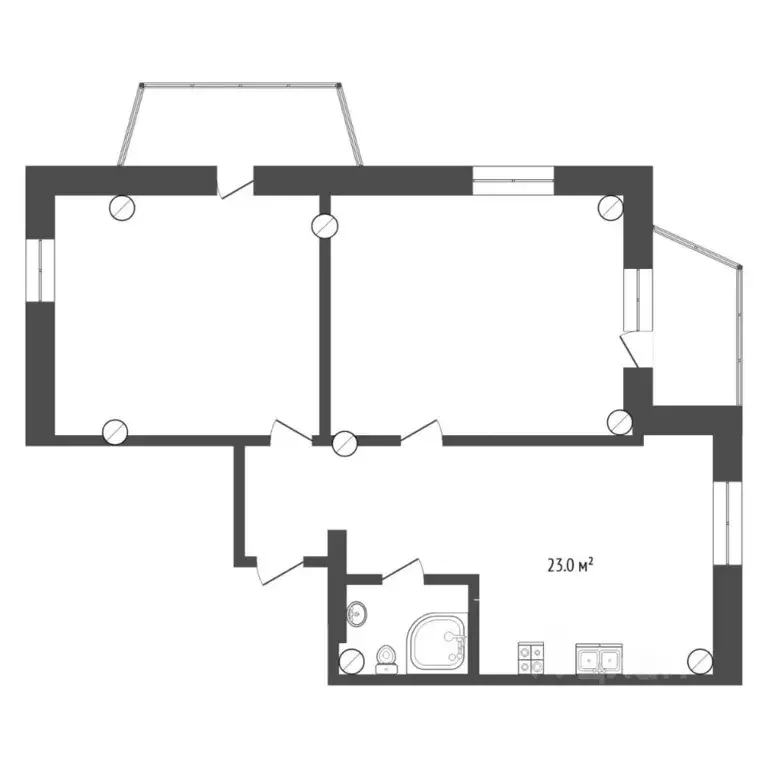 2-к кв. Тюменская область, Тюмень ул. 50 лет ВЛКСМ, 15 (66.0 м) - Фото 2