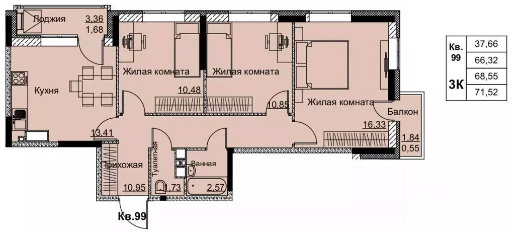 3-к кв. Удмуртия, Ижевск Строитель жилрайон, 6-й мкр, Притяжение жилой ... - Фото 0