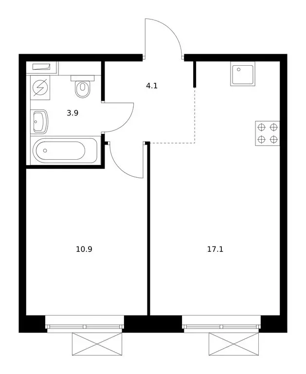 1-комнатная квартира: посёлок Ильинское-Усово, ЖК Ильинские Луга (36 ... - Фото 1