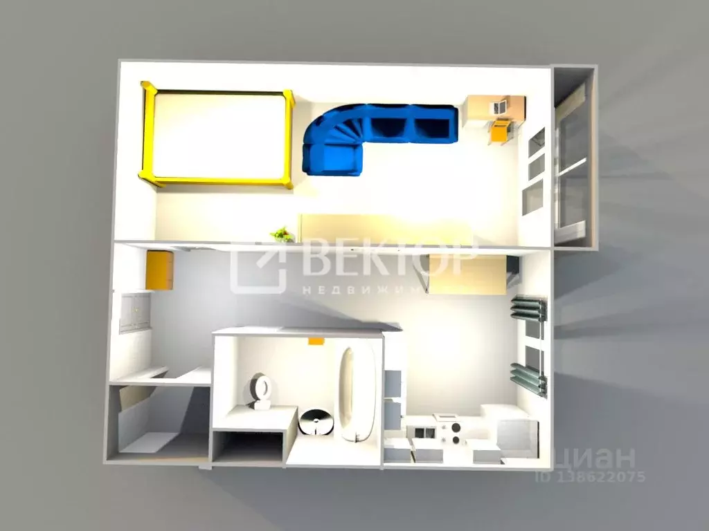 1-к кв. Ярославская область, Ярославль ул. Серго Орджоникидзе, 18к4 ... - Фото 2