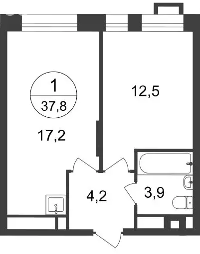 1-комнатная квартира: Московский, улица Лаптева, 9 (37.8 м) - Фото 0