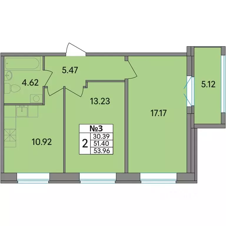 2-к кв. Ленинградская область, Всеволожский район, Агалатовское с/пос, ... - Фото 1