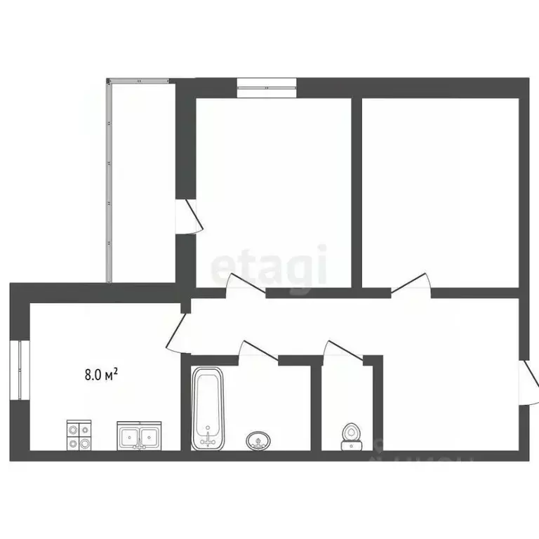 2-к кв. Московская область, Воскресенск Центральный мкр, ул. ... - Фото 2