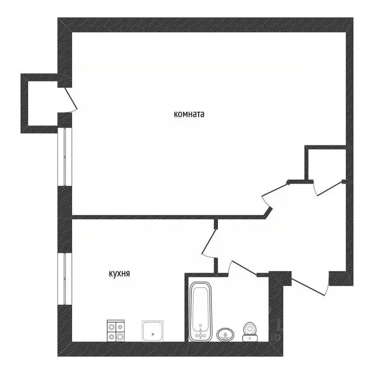 1-к кв. Ленинградская область, Кириши ул. Строителей, 22 (29.8 м) - Фото 2