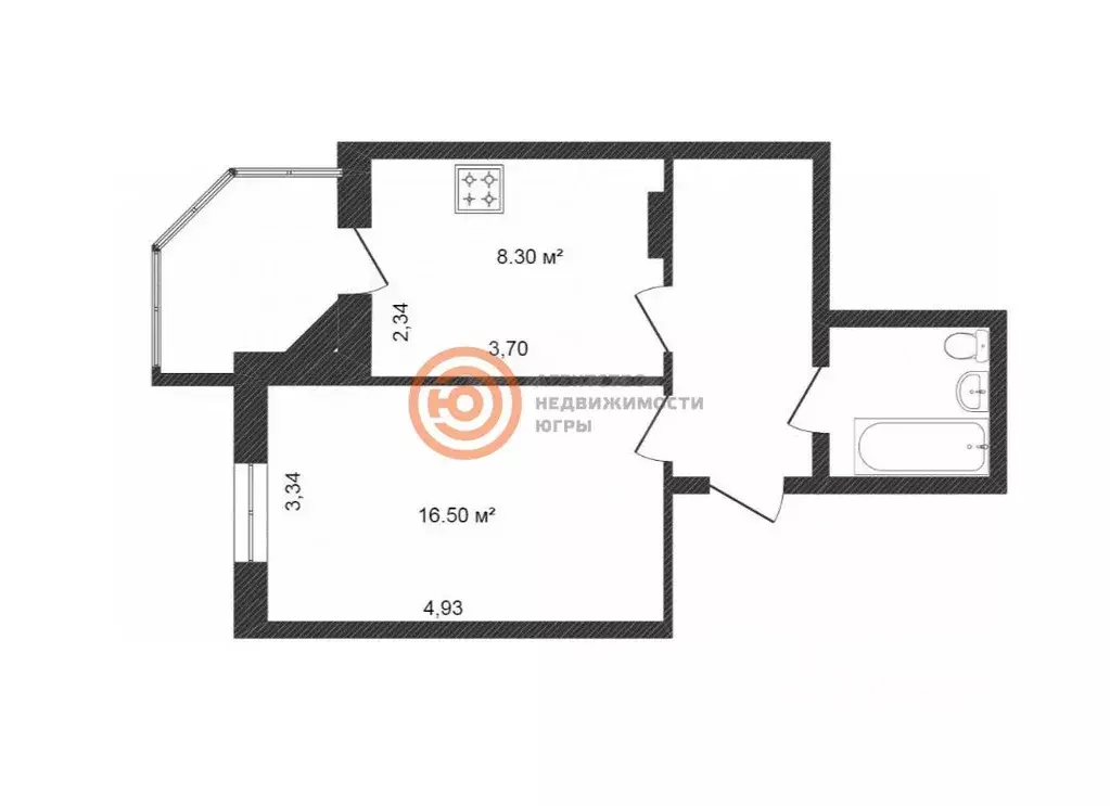 1-к кв. Тюменская область, Тюмень ул. Муравленко, 9 (35.0 м) - Фото 2