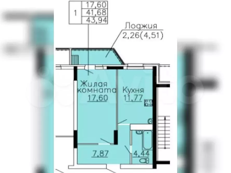 Аукцион: 1-к. квартира, 43,9 м, 11/12 эт. - Фото 0