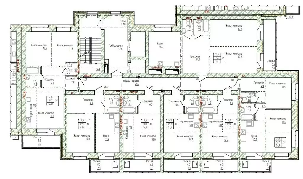 3-комнатная квартира: Новоалтайск, улица Титова, 6 (65 м) - Фото 1