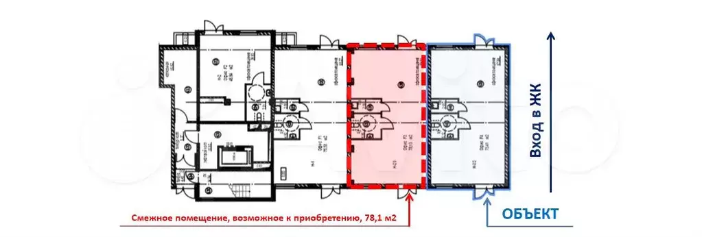 Торговая площадь на входе в ЖК, 75.4 м - Фото 0