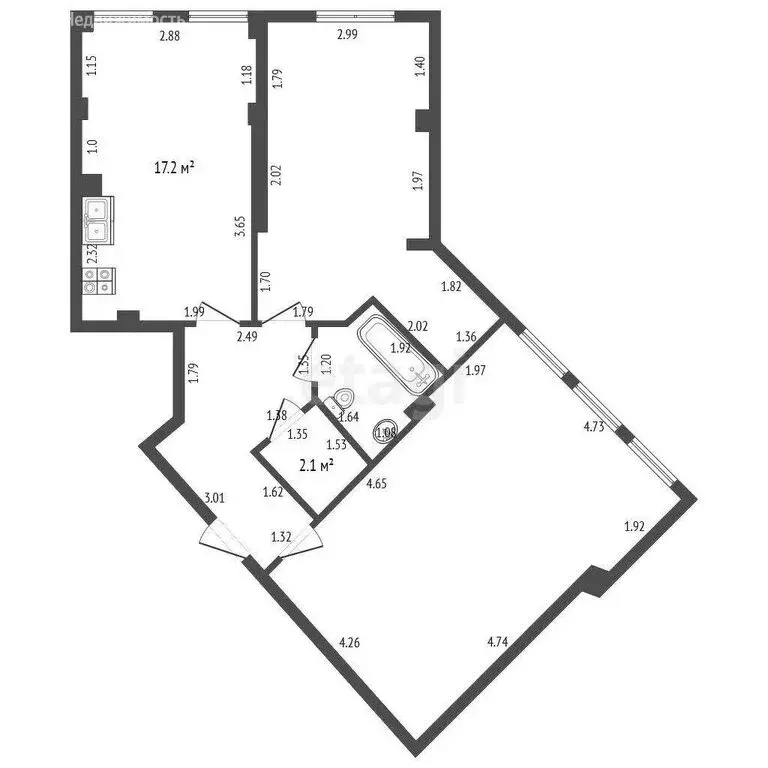2-комнатная квартира: Севастополь, улица Тараса Шевченко, 49 (78.2 м) - Фото 1