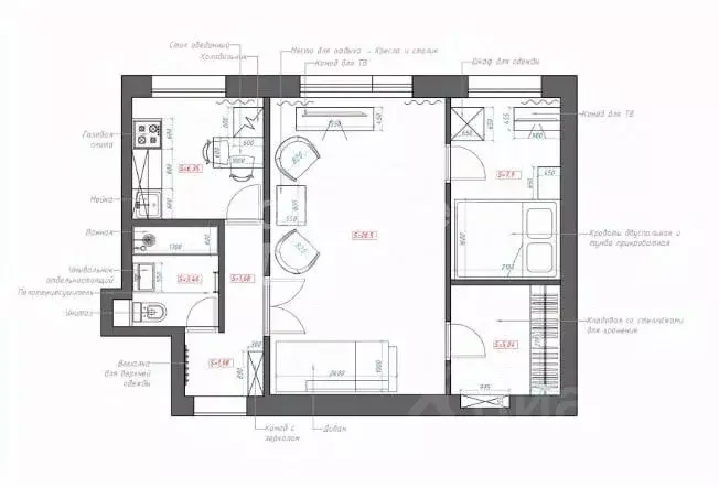 2-к кв. Челябинская область, Челябинск Российская ул., 17в (42.5 м) - Фото 1