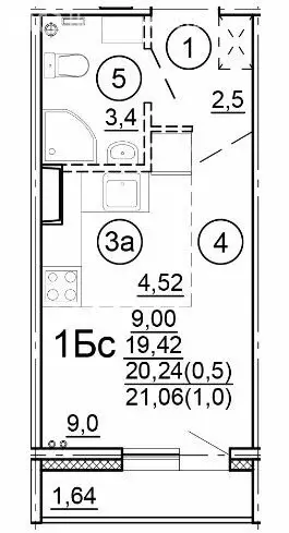 Квартира-студия: Тверь, Новочеркасская улица, 49 (21.6 м) - Фото 0