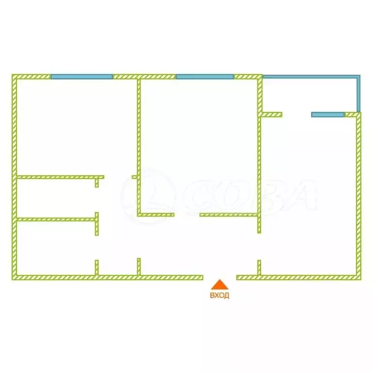 2-комнатная квартира: Курган, жилой район Заозёрный, 1-й микрорайон, ... - Фото 2