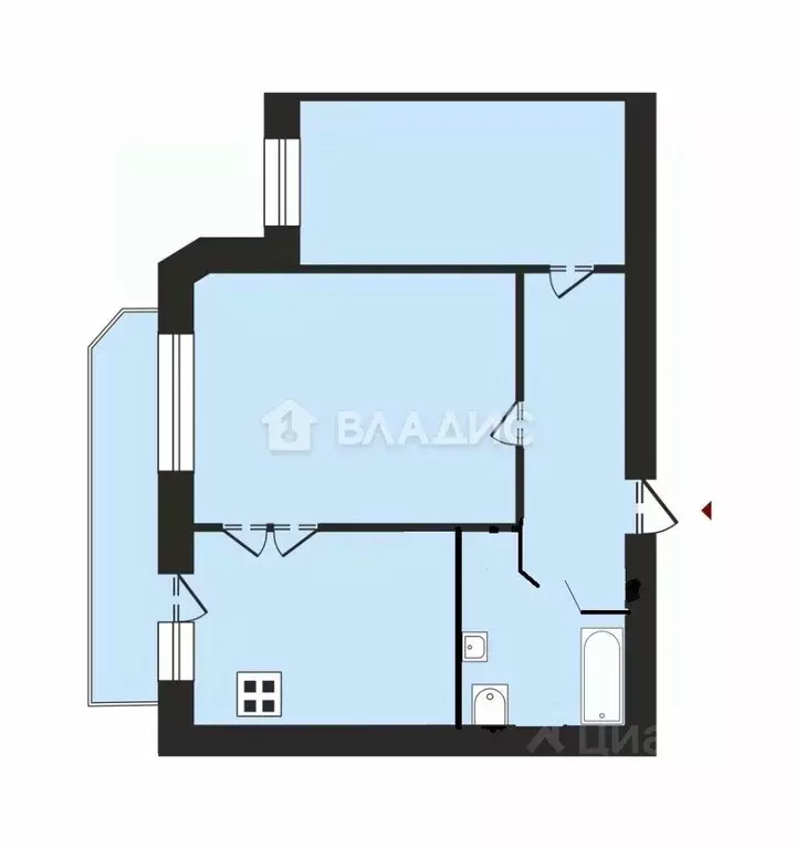 2-к кв. Владимирская область, Владимир просп. Ленина, 35а (49.1 м) - Фото 2