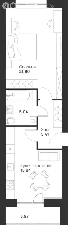 1-комнатная квартира: Тула, улица Героев России, 4 (52.26 м) - Фото 1